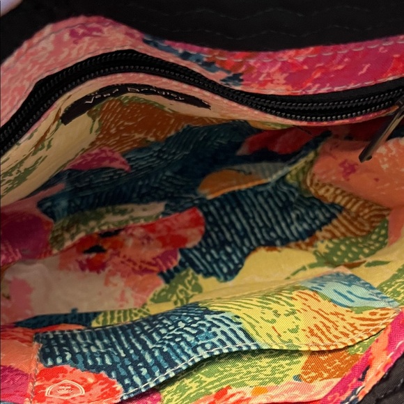 Vera Bradley Carson RFID Mini Crossbody Navy and Pink Floral Women's Bag - Picture 6 of 9